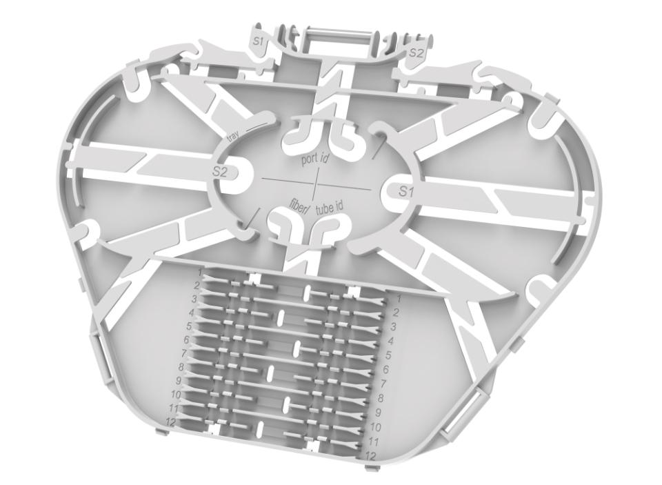 CommScope IFEB-30 Splidse-/patchboks LC/APC Incl. 48 pigtails/adaptors, 12 SLE kort, feeder kabelforsegling 2x15 og dropkabelforsegling 24x7mm RAL 9010 (UL 94 V0 rated)