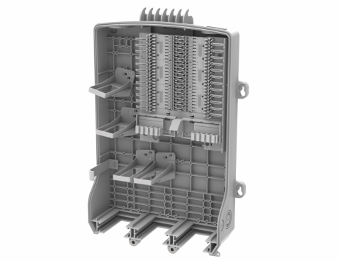 CommScope IFEB-40 Splidse-/patchboks LC/APC Incl. 96 pigtails/adaptors, 24 SLE kort, feeder kabelforsegling 2x15 og 2x dropkabelforsegling 24x7mm RAL 9010 (UL 94 V0 rated)