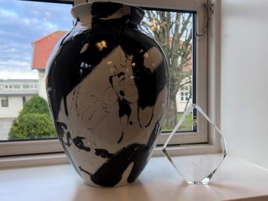 Set fra venstre: Udvalgsformand Lars Søndergaard, Niels Carstensen, CEO Susanne Stengade og borgmester Thomas Lykke Pedersen.